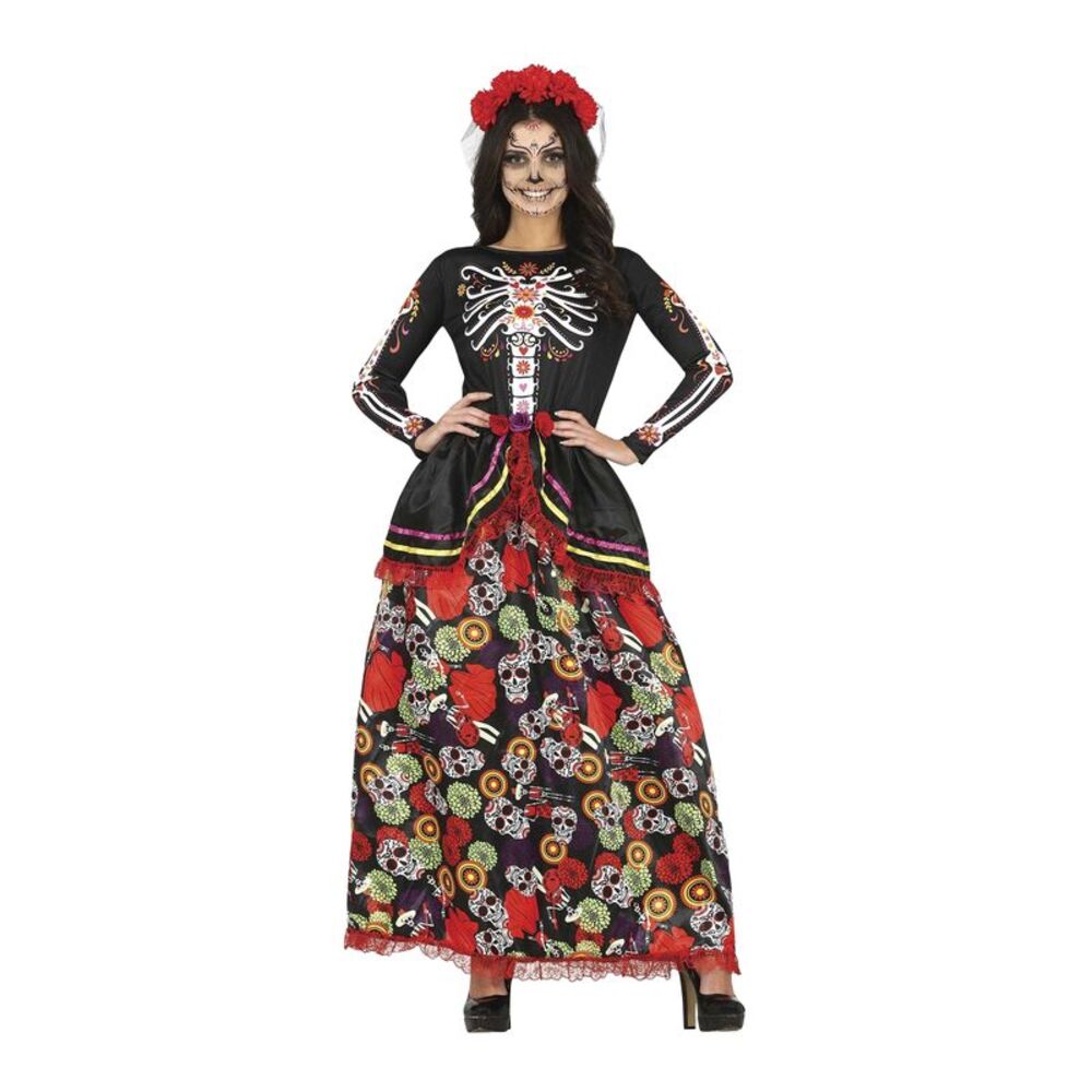 Fiestas Guirca Womens/Ladies Catrina Costume Set / Black/Multicolored